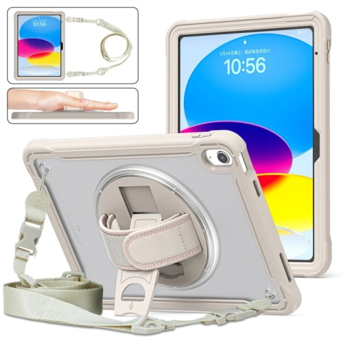 Pancerne Etui Obudowa z Uchwytem i Paskiem do iPad 10 10.9 khaki