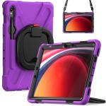 Shockproof  Pancerne Etui z Uchwytem i Paskiem do Samsung Galaxy Tab S9 fioletowe