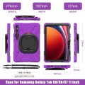 Shockproof Pancerne Etui z Uchwytem i Paskiem do Samsung Galaxy Tab S9 fioletowe