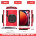 Shockproof Pancerne Etui z Uchwytem i Paskiem do Samsung Galaxy Tab S9 czerwone