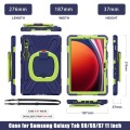 Shockproof Pancerne Etui z Uchwytem i Paskiem do Samsung Galaxy Tab S9 granatowo-zielone
