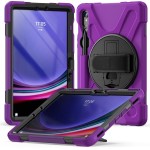 Shockproof  Pancerne Etui z Uchwytem i Paskiem do Samsung Galaxy Tab S9 fioletowe