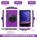 Shockproof Pancerne Etui z Uchwytem i Paskiem do Samsung Galaxy Tab S9 fioletowe