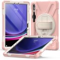 Shockproof Pancerne Etui z Uchwytem i Paskiem do Samsung Galaxy Tab S9 różowe