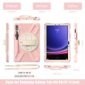 Shockproof Pancerne Etui z Uchwytem i Paskiem do Samsung Galaxy Tab S9 różowe