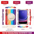 Shockproof Pancerne Etui z Uchwytem i Paskiem do Samsung Galaxy Tab S9 kolorowe
