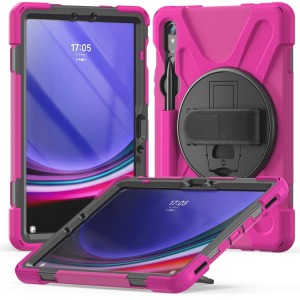 Shockproof  Pancerne Etui z Uchwytem i Paskiem do Samsung Galaxy Tab S9 różowe