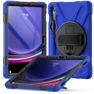 Shockproof  Pancerne Etui z Uchwytem i Paskiem do Samsung Galaxy Tab S9 granatowe
