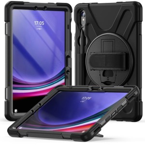 Shockproof  Pancerne Etui z Uchwytem i Paskiem do Samsung Galaxy Tab S9 czarne
