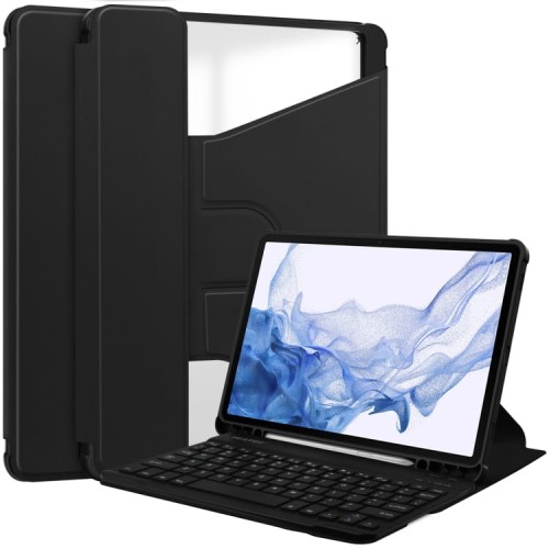 Czarne Obrotowe Etui Klawiatura do Samsung Galaxy Tab S9