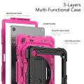 Shockproof Pancerne Etui z Paskiem, Uchwytem do Lenovo Tab M10 10.1 3 gen czarno-różowe