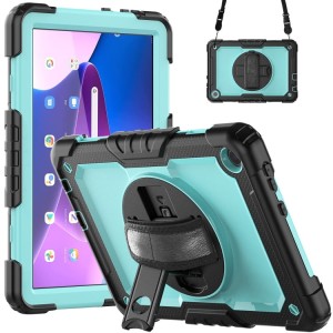 Shockproof  Pancerne Etui z Paskiem, Uchwytem do Lenovo Tab M10 10.1 3 gen miętowe