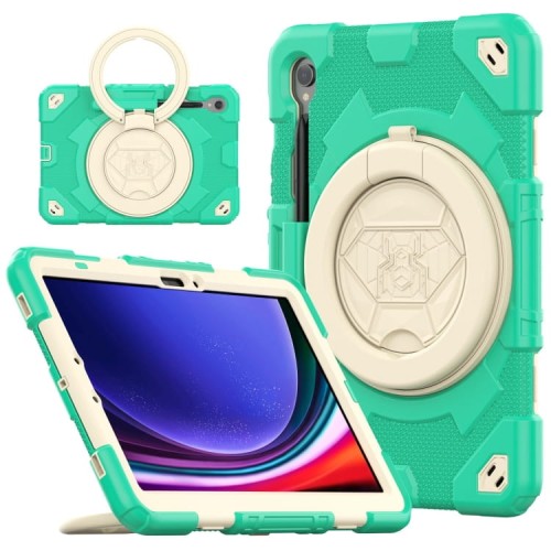Spider Pancerne Etui z Uchwytem do Samsung Galaxy Tab S9 zielono-beżowe