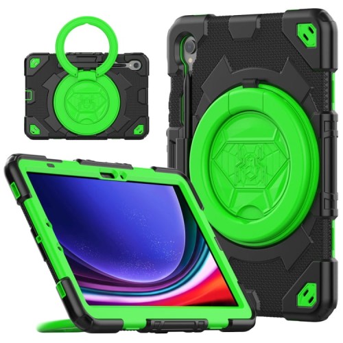 Spider Pancerne Etui z Uchwytem do Samsung Galaxy Tab S9 czarno-zielone