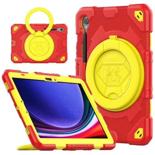 Spider Pancerne Etui z Uchwytem do Samsung Galaxy Tab S9 czerwono-żółte