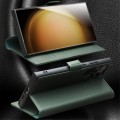 QIALINO Matowe Skórzane Etui do Samsung Galaxy S23 Ultra 5G zielone