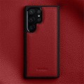 MELKCO Skórzane Etui Obudowa Plecki do Samsung Galaxy S23 Ultra czerwone