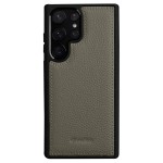 MELKCO Skórzane Etui Obudowa Plecki do Samsung Galaxy S23 Ultra szare