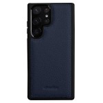 MELKCO Skórzane Etui Obudowa Plecki do Samsung Galaxy S23 Ultra granatowe