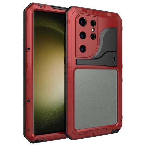 Pancerne Etui Antywstrząsowe do Samsung Galaxy S23 Ultra czerwone