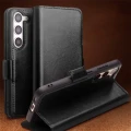 QIALINO Eleganckie Skórzane Etui do Samsung Galaxy S23 czarne
