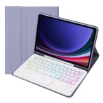 Fioletowe Etui Podświetlana Klawiatura z TouchPad do Samsung Galaxy Tab S9 FE