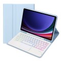 Niebieskie Etui Podświetlana Klawiatura z TouchPad do Samsung Galaxy Tab S9 FE
