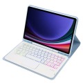 Niebieskie Etui Podświetlana Klawiatura z TouchPad do Samsung Galaxy Tab S9 FE