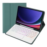 Zielone Etui Podświetlana Klawiatura z TouchPad do Samsung Galaxy Tab S9 FE