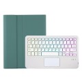 Zielone Etui Podświetlana Klawiatura z TouchPad do Samsung Galaxy Tab S9 FE