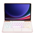 Różowe Etui Podświetlana Klawiatura z TouchPad do Samsung Galaxy Tab S9 FE