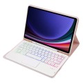Różowe Etui Podświetlana Klawiatura z TouchPad do Samsung Galaxy Tab S9 FE