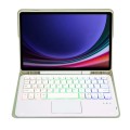 Miętowe Etui Podświetlana Klawiatura z TouchPad do Samsung Galaxy Tab S9 FE