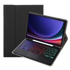 Czarne Etui Podświetlana Klawiatura z TouchPad do Samsung Galaxy Tab S9 FE