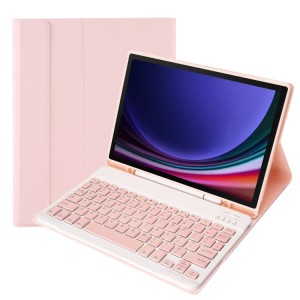 Różowe Etui Pokrowiec Klawiatura do Samsung Galaxy Tab S9 FE