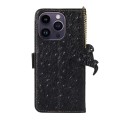 Skórzane Etui Pokrowiec RFID do iPhone 15 Pro Max czarne