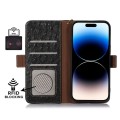 Skórzane Etui Pokrowiec RFID do iPhone 15 Pro Max czarne