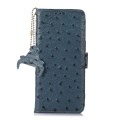 Skórzane Etui Pokrowiec RFID do iPhone 15 Pro Max niebieskie