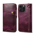 Denior Skórzane Etui Pokrowiec do iPhone 15 Pro Max fioletowe