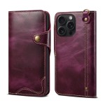 Denior Skórzane Etui Pokrowiec do iPhone 15 Pro Max fioletowe