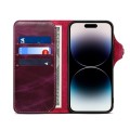 Denior Skórzane Etui Pokrowiec do iPhone 15 Pro Max fioletowe