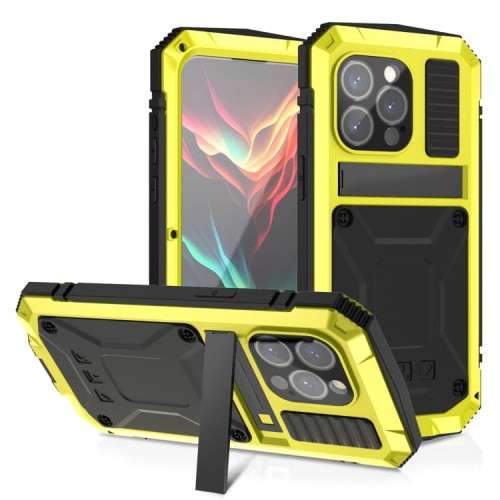 R-JUST Pancerne Etui Antywstrząsowe do iPhone 15 Pro Max żółte