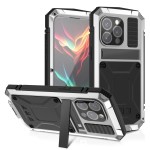 R-JUST Pancerne Etui Antywstrząsowe do iPhone 15 Pro Max srebrne