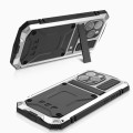 R-JUST Pancerne Etui Antywstrząsowe do iPhone 15 Pro Max srebrne
