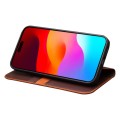 QIALINO Eleganckie Skórzane Matowe Etui do iPhone 15 Pro Max brązowe