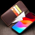 QIALINO Eleganckie Skórzane Matowe Etui do iPhone 15 Pro Max brązowe