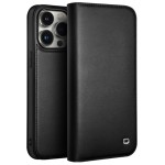 QIALINO Eleganckie Skórzane Matowe Etui do iPhone 15 Pro Max czarne