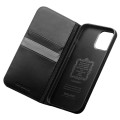 QIALINO Eleganckie Skórzane Matowe Etui do iPhone 15 Pro Max czarne