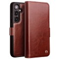 QIALINO Eleganckie Skórzane Etui do Samsung Galaxy S24 brązowe