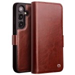 QIALINO Eleganckie Skórzane Etui do Samsung Galaxy S24 brązowe